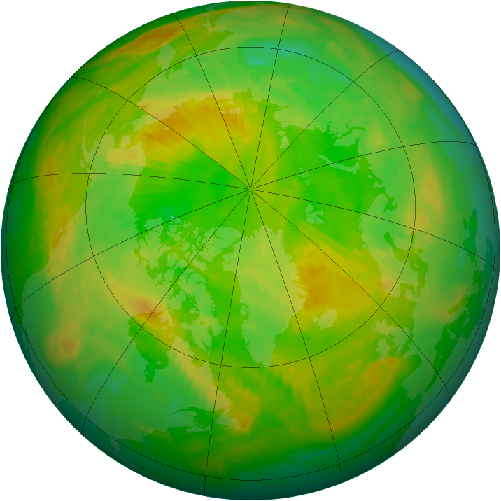 Arctic ozone map for 14 June 2001